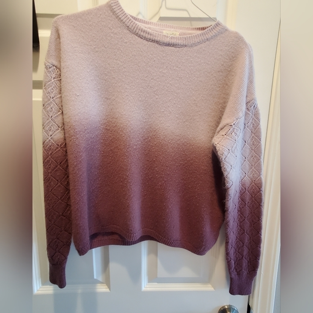 LA Miel. Sz med purple dip dye.  Pullover lightweight sweater.